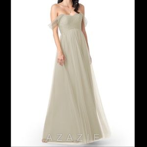 Azazie Valeria Gown in Taupe
